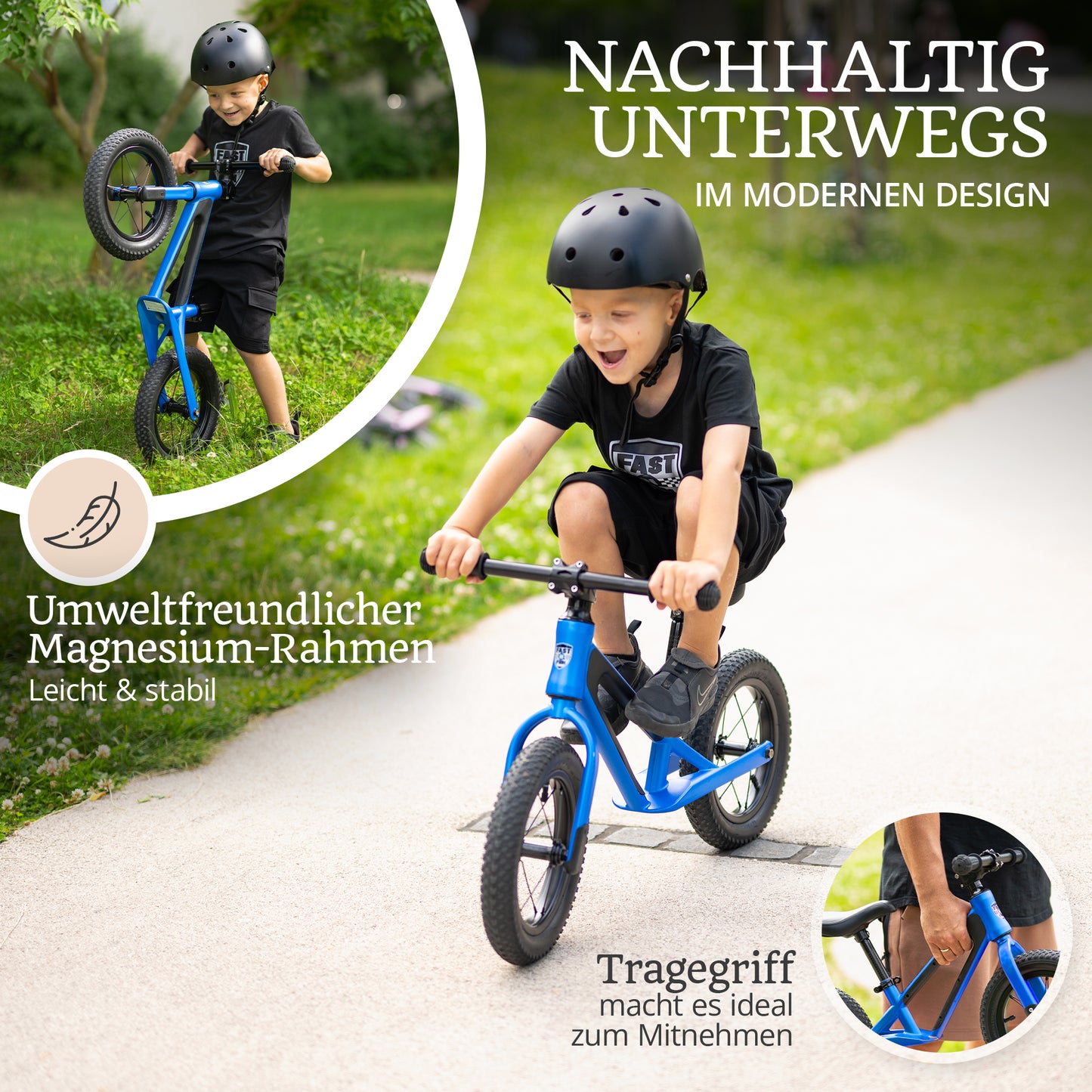 FAST N FUN Laufrad mit Kinderhelm im Set