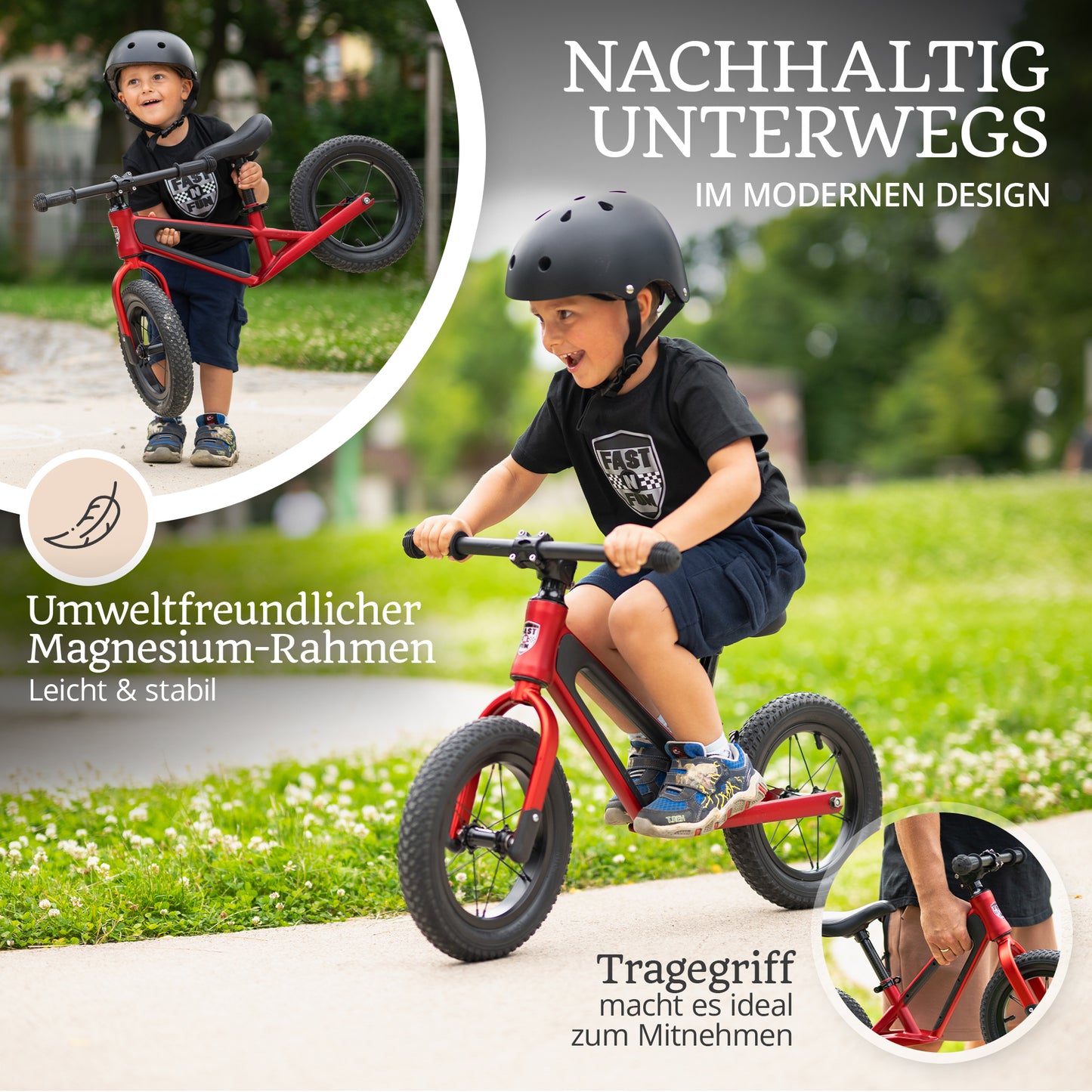 FAST N FUN Laufrad mit Kinderhelm im Set