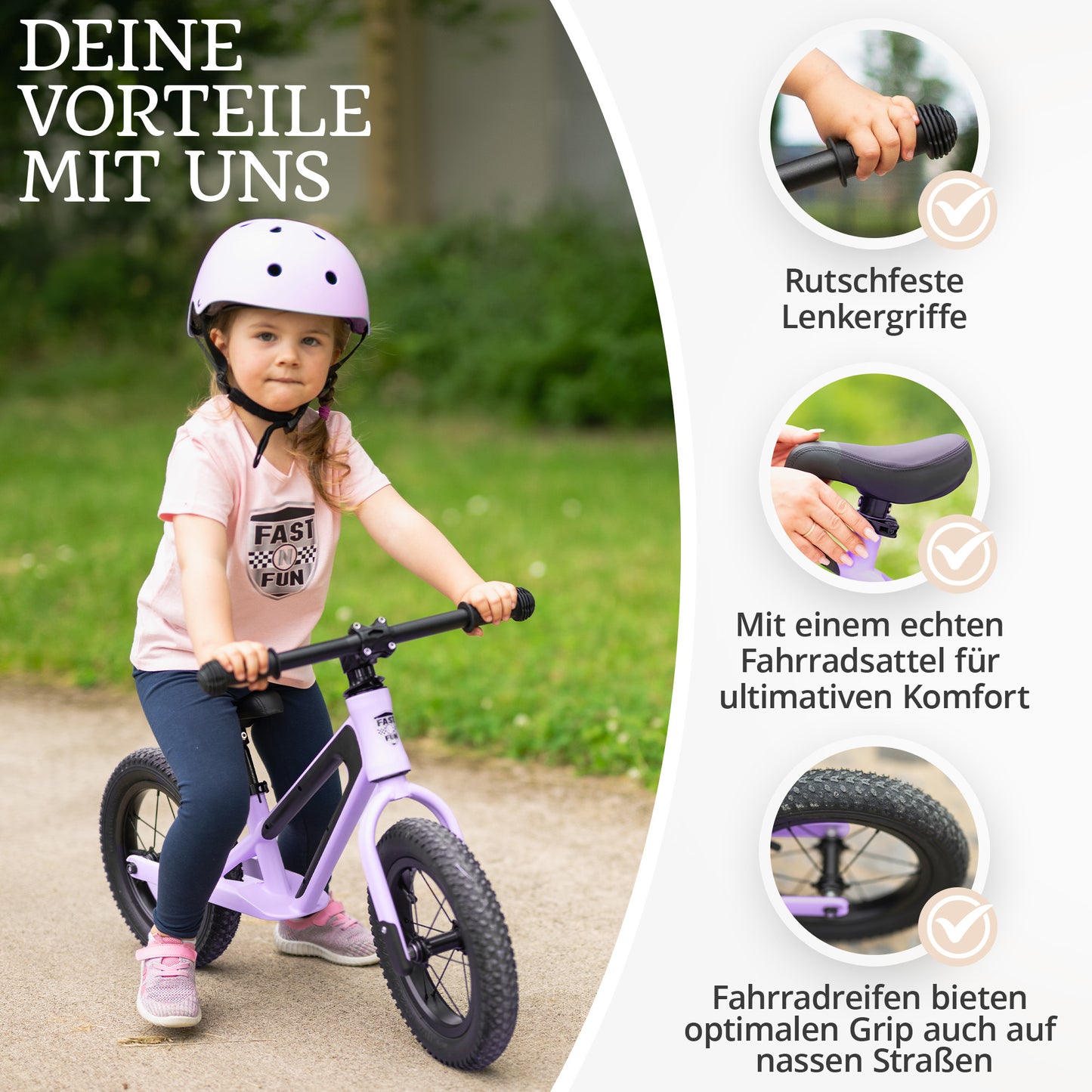 FAST N FUN Laufrad mit Helm im Set